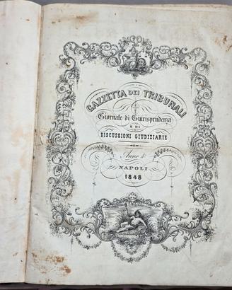 Libro Antico Gazzetta Dei Tribunali A. 4° + Indice