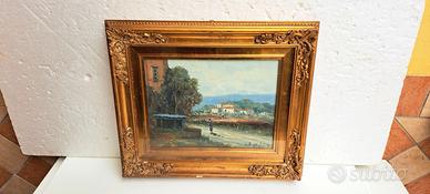 Antonio Migliardi Dipinto Olio su Tela/o Legno Qua