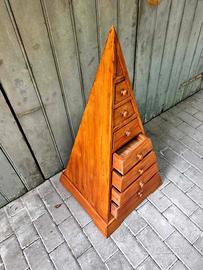 CASSETTIERA PIRAMIDALE IN LEGNO