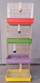4 gabbie per uccelli con bevitoio