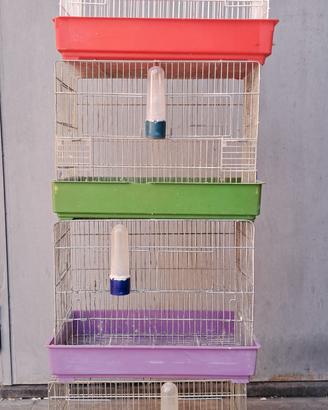 4 gabbie per uccelli con bevitoio
