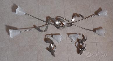Tris Lampade Rossini Vetro Lavorato come nuove
