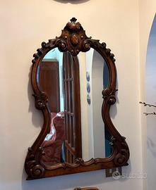 specchio in legno