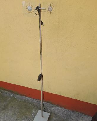Piantana Colonna Con 2 Faretti Alogeni - Anni 80 