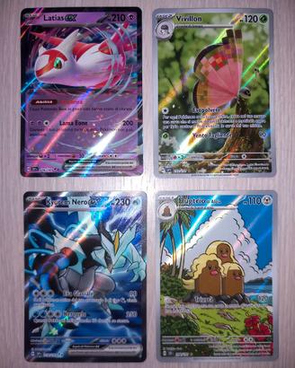 Lotto di 4 Carte Pokemon Ita Illustration Rare Hol