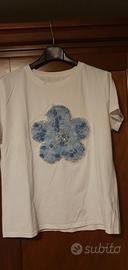 T-shirt bianca a mezza manica 