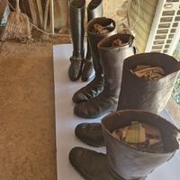 stivali in pelle nera rievocazioni 