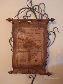 mappa vintage su cuoio