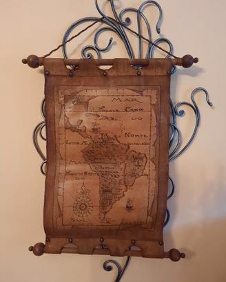mappa vintage su cuoio