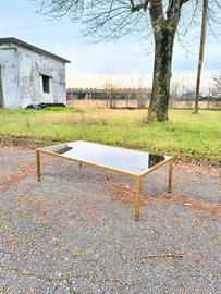 Tavolo coffee table con vetro fumé vintage