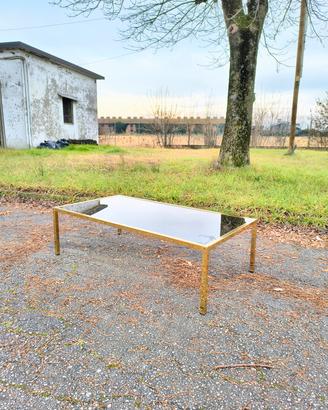 Tavolo coffee table con vetro fumé vintage