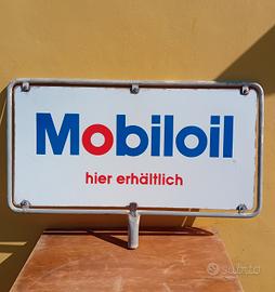 Insegna Tabella Smaltata Mobiloil Bifacciale