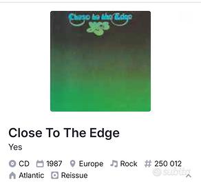 CD Close To The Edge Yes 