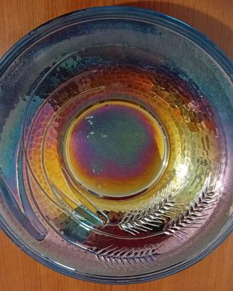 Ciotola/piatto vetro iridescente Art Deco'