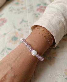 Bracciale artigianale rosa iridescente – Nuovo e F