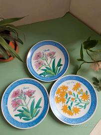 3 piatti in porcellana dipinti a mano – Vintage