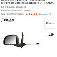 Specchietto retrovisore sinistro per Fiat Panda