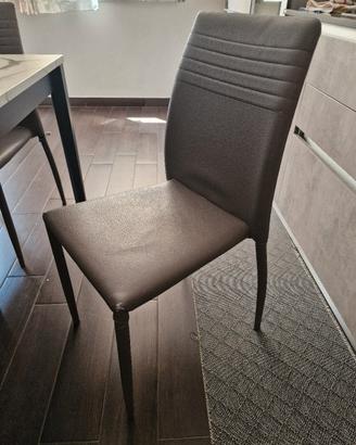 4 sedie moderne - rivestimento in ecopelle tortora