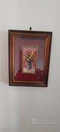 Quadro vintage fiori in rilievo