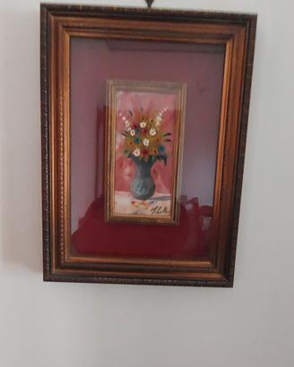 Quadro vintage fiori in rilievo
