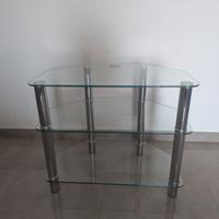 Mobile porta tv in vetro angolare – 3 ripiani