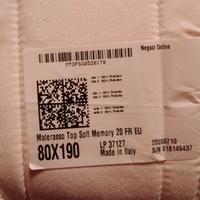 Materasso 1 piazza Memory form  80x190cm