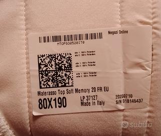 Materasso 1 piazza Memory form  80x190cm