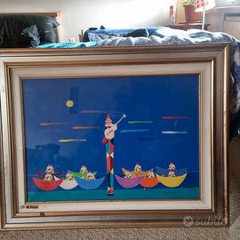 Walter Pozzi "Serenata" olio su tela , 50×70