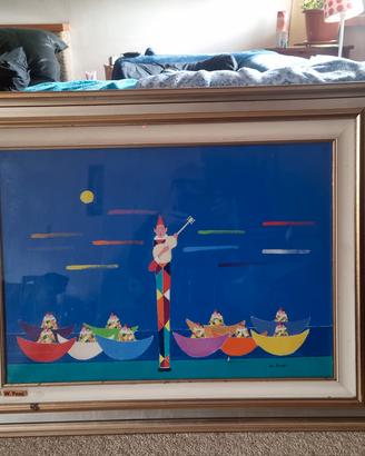 Walter Pozzi "Serenata" olio su tela , 50×70