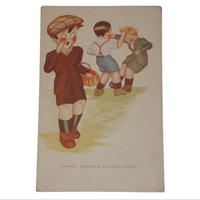cartolina postale vintage con bambini anni 50 1950