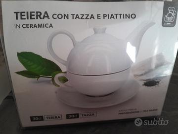 Coppia Set Tè "Tea for One" in Ceramica Bianca