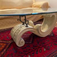 Tavolino da salotto con cristallo