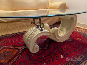 Tavolino da salotto con cristallo