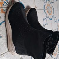 sneaker alte nere tessuto con strass