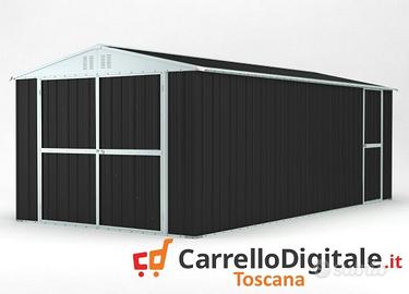 Box garage auto in Acciaio 327x611cm 19mq nero