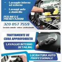 Lavaggio interni auto a domicilio