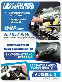 Lavaggio interni auto a domicilio