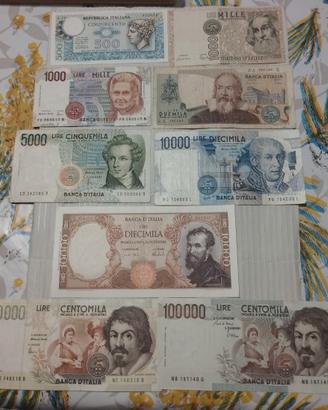 9 banconote in Lire della Repubblica Italiana 