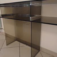 console design in  vetro fume' anni 70