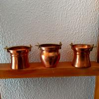 Tris (tre) soprammobili in rame d'epoca 