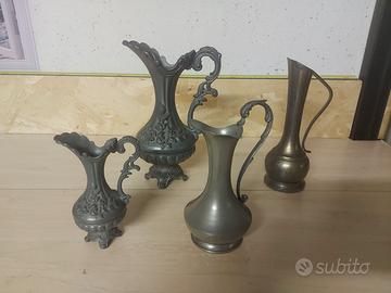 Set 4 Caraffe Vintage in Peltro 95% Made in Italy 