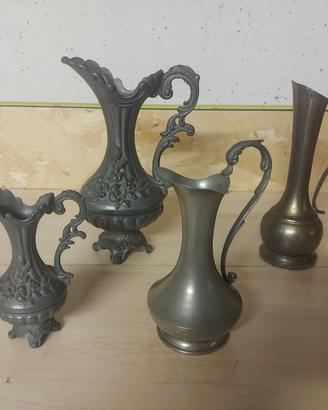 Set 4 Caraffe Vintage in Peltro 95% Made in Italy 