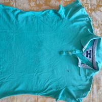 Polo turchese donna Tommy Hilfiger tg L slim fit