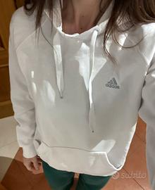 Felpa bianca con cappuccio Adidas unisex