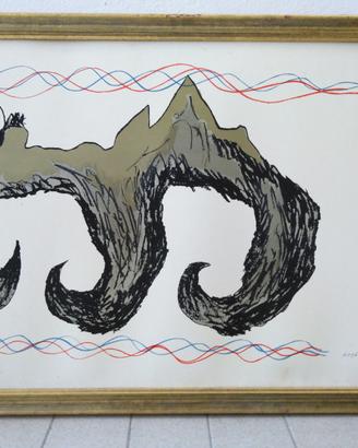 Litografia di Franco Angeli