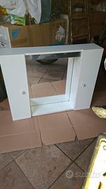 specchiera bagno con 2 ante bianco 2 luci