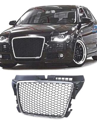 GRIGLIA AUDI A3 8P 08-12 LOOK RS3 NERO CROMATO