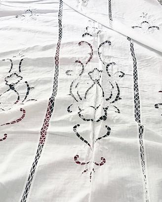 Tenda di cotone bianco tutta ricamata - 260x200