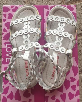 Sandali schiava Laura Biagiotti bianco bimba 33