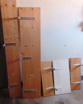 5 mensole legno varie misure